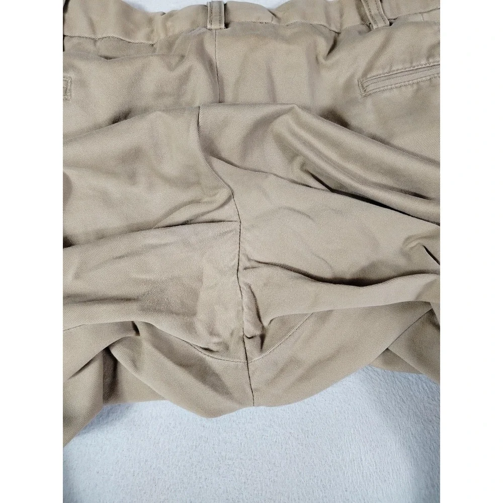 Vintage Polo Ralph Lauren Pants Mens 42 Beige Cotton Chino Flat Front Casual